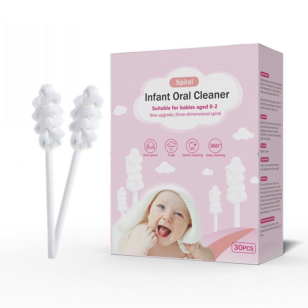 30 Pcs Portable Baby Tongue Cleaner Disposable Baby Mouth Cleaner Soft Gauze Toohthbrush Cleaning Baby Tongue Cleaner Finger