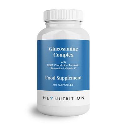 Hey Nutrition Glucosamine Complex with MSM, Turmeric, Vitamin C & Boswellia Extract Joint Support Supplement Cartilage & Joint Flexibility 1100mg Glucosamine, 400mg Chondroitin 90 Capsules
