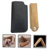 Healeved Wooden Mustache Comb Folding Pocket Beard Comb Set with Leather Case for Mens Beard Grooming and Travel Use view 2