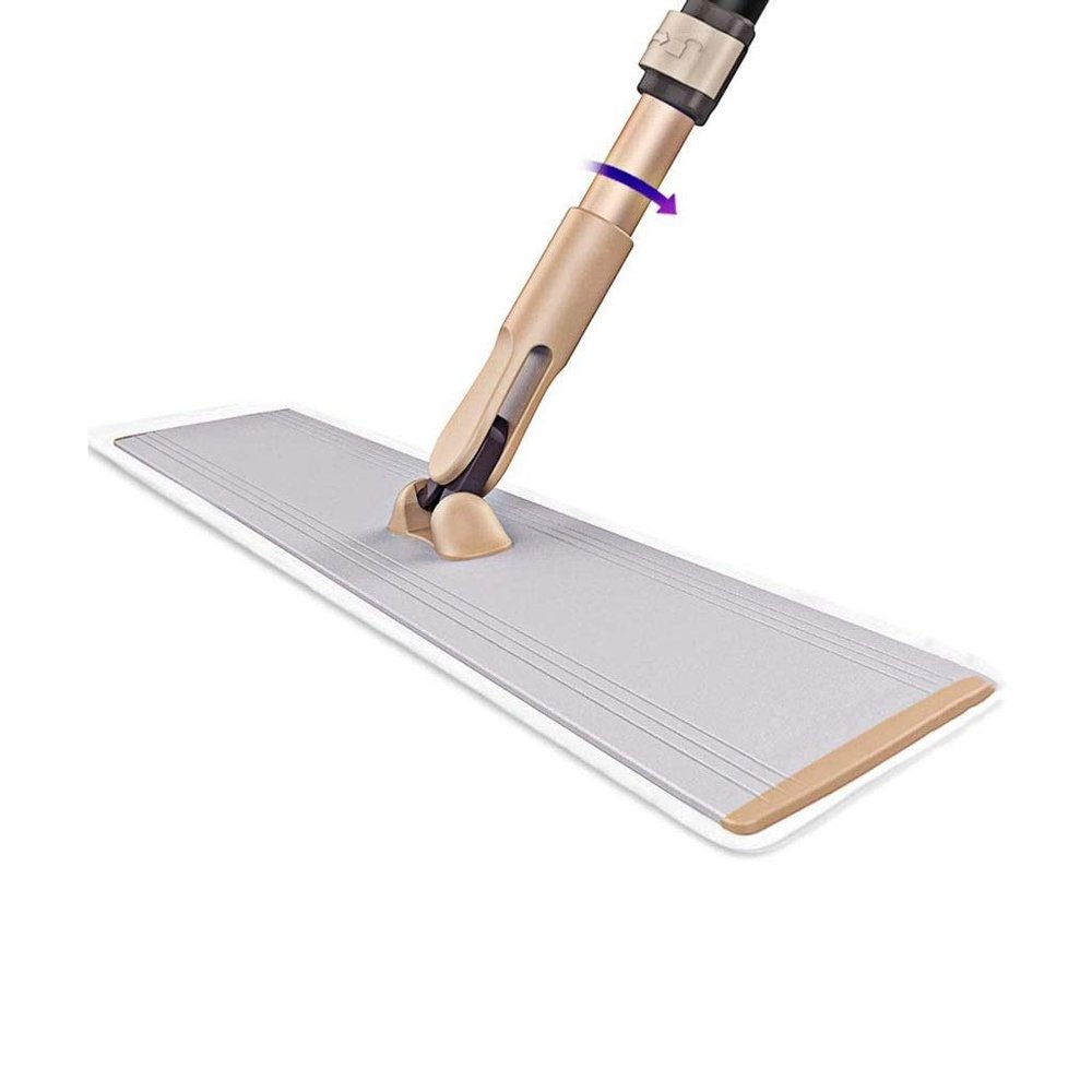 OUZBEM Lazy Flat Mop Stainless Steel Handle House Cleaning Dust Water for Wooden Floor Ceramic Tile Microfibre Fabric Head vision