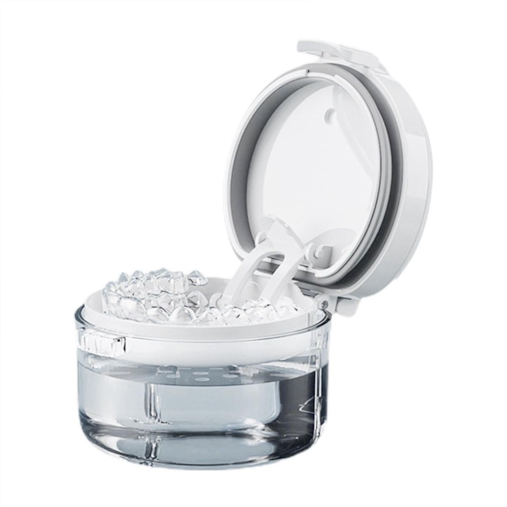 Retainer Cleaner Case, Denture Cleaner Bath, Orthodontic Retainer Cleaner, Braces Cleaner Cup, Portable Aligner Case, Retainer Cleaning Kit, Denture Bath Drain Tray, Orthodontic Cleaner Container
