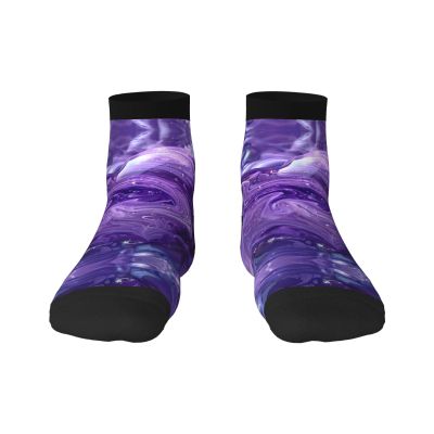 ZISHAK Purple Love Print Comfortable Straight Tube Socks,Ideal For Sports And Leisure Activities, Purple Love, One Size