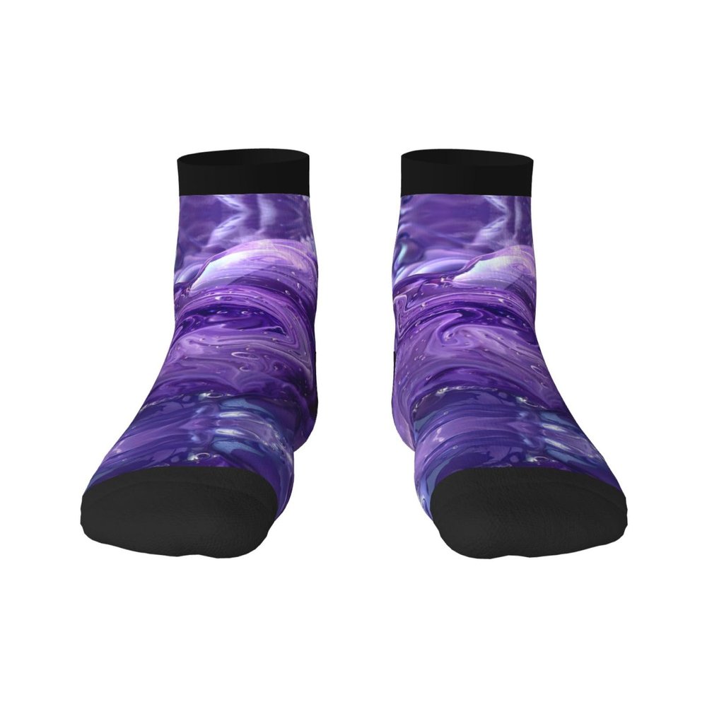 ZISHAK Purple Love Print Comfortable Straight Tube Socks,Ideal For Sports And Leisure Activities, Purple Love, One Size