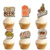 18pcs Gold Glitter Dessert Cupcake Topper Pick for Cheer Beer Happy Festival Traditional Oktoberfest Festival Theme Decor Supplies Men Women Happy Birthday Decorations view 1