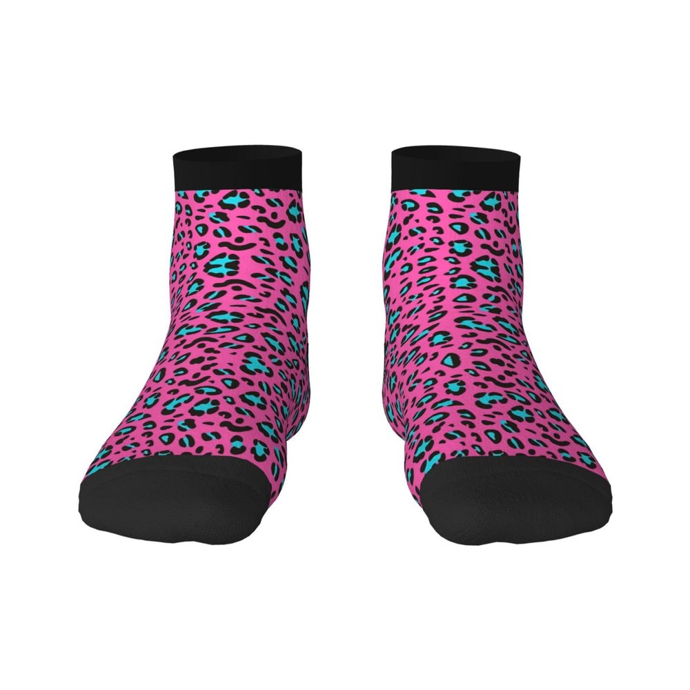 ZISHAK Cute Leopard Print Comfortable Straight Tube Socks,Ideal For Sports And Leisure Activities, Cute Leopard, One size