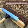 16 Heavy Duty Garden Outdoor Broom With Metal Scraper and Wooden Handle Stiff Bassine Hard Bristle Yard Broom with Durable Support Bracket Sweeping Yard Brush (PACK OF 1) view 3