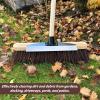 16 Heavy Duty Garden Outdoor Broom With Metal Scraper and Wooden Handle Stiff Bassine Hard Bristle Yard Broom with Durable Support Bracket Sweeping Yard Brush (PACK OF 1) view 4
