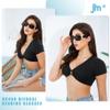 JM 2 Pack Bifocal Reading Sunglasses for Women Fashion Sun Readers Outdoor Reading Glasses UV400 Protection Black & Tortoise +1.25 view 2