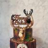 Deer Happy Birthday Cake Topper Brown Glitter Oh Deer Safari Jungle Animal Cake Decorations Wild Animal Theme Birthday Party Supplies for Boys Girls Kids view 4