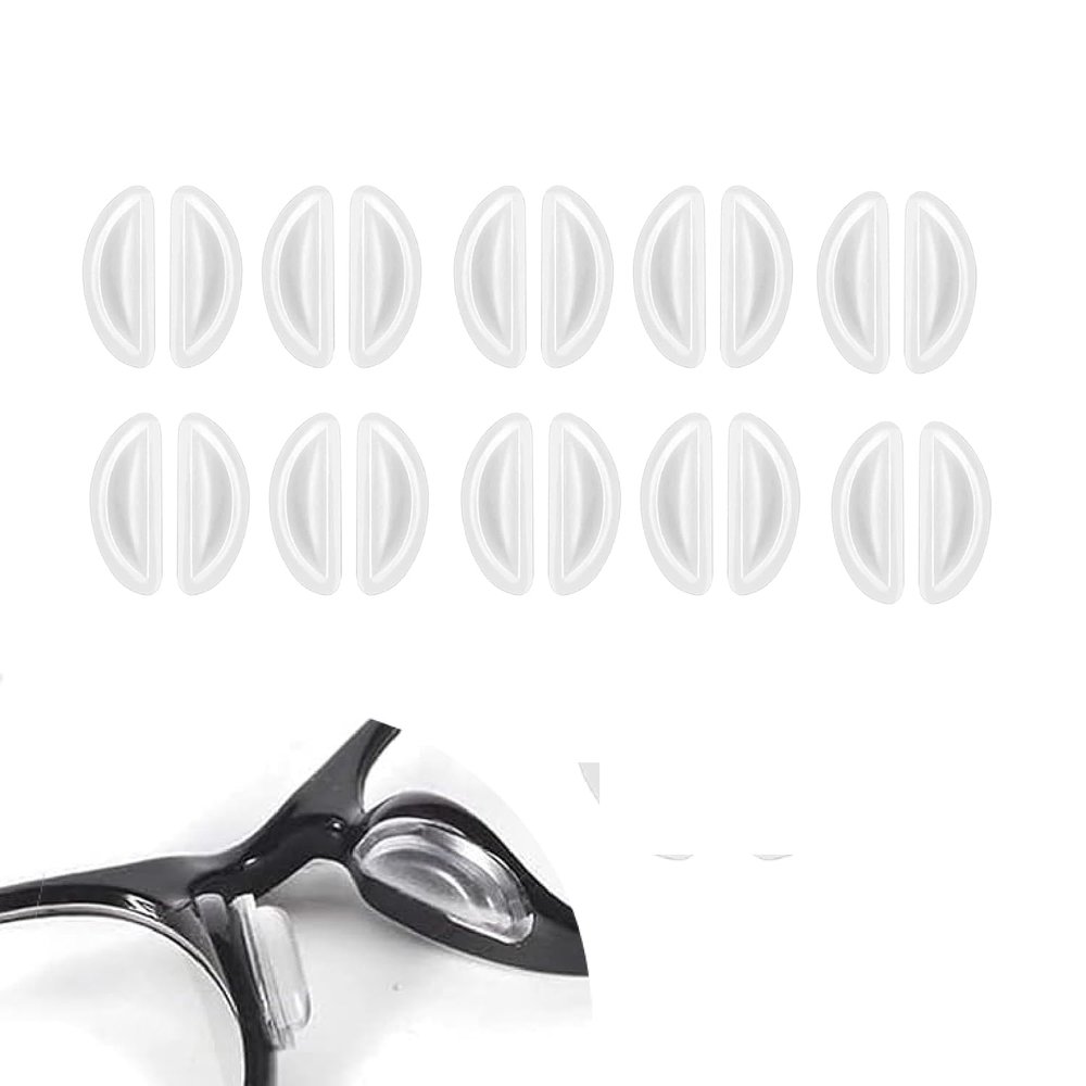 20 PCS Soft Silicone Stick-On Nose Pads for Glasses - Anti-Slip, Universal Fit, Enhances Eyewear Comfort