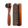 ZEZEFUFU 2PCS Horsehair Brush, Shoe Polish Brush Leather Shoes Boot Cleaning Brush view 1