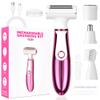 ACWOO Electric Lady Shaver, Cordless 4 in 1 Electric Shaver for Women, Rechargeable Painless Electric Lady Razor Bikini Trimmer Wet and Dry Hair Removal for Face Legs Underarm Bikini Nose and Eyebrow view 1