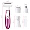 ACWOO Electric Lady Shaver, Cordless 4 in 1 Electric Shaver for Women, Rechargeable Painless Electric Lady Razor Bikini Trimmer Wet and Dry Hair Removal for Face Legs Underarm Bikini Nose and Eyebrow view 2