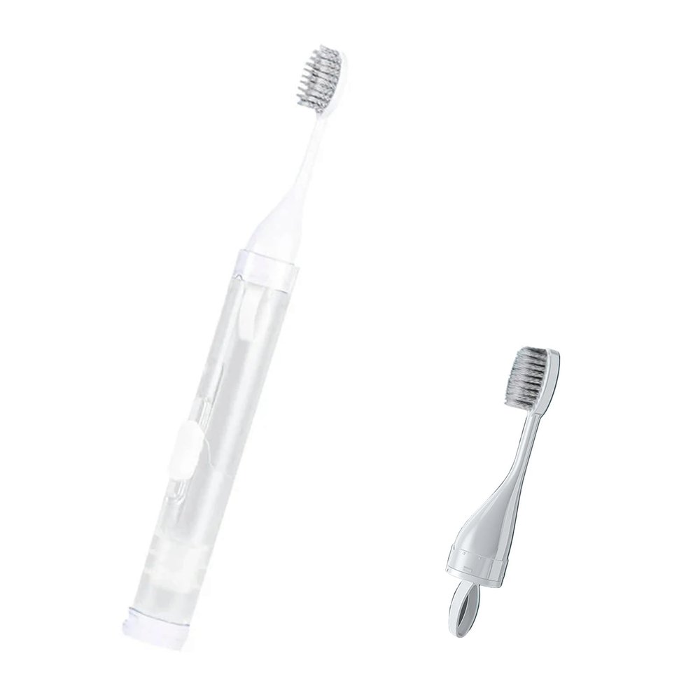 3-in-1 Travel Toothbrush,Portable Toothbrush and Toothpaste Integrated Storage Box,Soft-Bristled Small Head Folding Set (White,A)