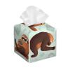 Brown Sloth Printed Tissue Box Cover | Square Leather Tissue Paper Holder for Home Hotel Car Office Decor view 1