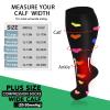 3 Pairs Plus Size Compression Socks for Women and Men Wide Calf 20-30mmhg Extra Large Knee High Support for Circulation, 03-3 Black/Blue/Red, 4X-Large view 2