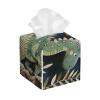 Cute Dinosaur Printed Tissue Box Cover | Square Leather Tissue Paper Holder for Home Hotel Car Office Decor view 1