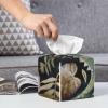 Cute Dinosaur Printed Tissue Box Cover | Square Leather Tissue Paper Holder for Home Hotel Car Office Decor view 4