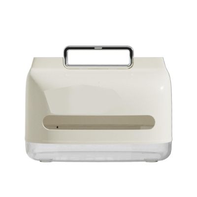 Tissue Box Cover Holder with Portable Handle Clear Window Large Capacity Elegant Home Decor Tissue Box Dispenser Holder
