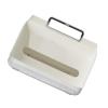 Tissue Box Cover Holder with Portable Handle Clear Window Large Capacity Elegant Home Decor Tissue Box Dispenser Holder view 2