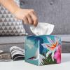 Hawaii Hibiscus Flower Printed Tissue Box Cover | Square Leather Tissue Paper Holder for Home Hotel Car Office Decor view 4