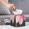 Lotus Flower 1 Printed Tissue Box Cover | Square Leather Tissue Paper Holder for Home Hotel Car Office Decor view 4