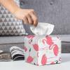 Cartoon Flamingo Pattern Printed Tissue Box Cover | Square Leather Tissue Paper Holder for Home Hotel Car Office Decor view 4