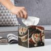 Xmas Snowman Printed Tissue Box Cover | Square Leather Tissue Paper Holder for Home Hotel Car Office Decor view 4