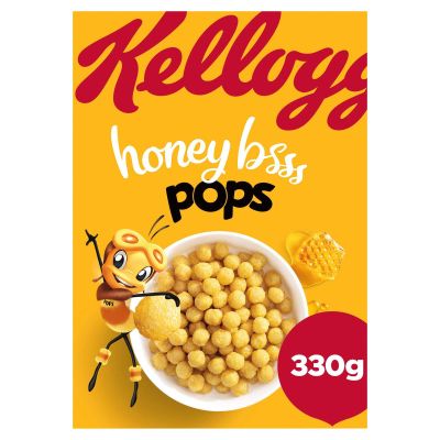 Kellogg's Honey Pops Cereal I 330g Boxes, Pack of 16