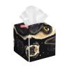 Black Yellow Pug Printed Tissue Box Cover | Square Leather Tissue Paper Holder for Home Hotel Car Office Decor view 1