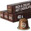 RICH & CREAMY Hot Chocolate Pods | Compatible with Nespresso | 40 Dark Chocolate Alu capsules | Perfect for a delicious Caf Mocha or the kids view 1