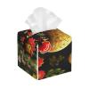 Cute Rooster Chickens Printed Tissue Box Cover | Square Leather Tissue Paper Holder for Home Hotel Car Office Decor view 1