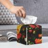 Cute Rooster Chickens Printed Tissue Box Cover | Square Leather Tissue Paper Holder for Home Hotel Car Office Decor view 4