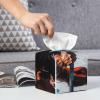 Weightlifting Sports Printed Tissue Box Cover | Square Leather Tissue Paper Holder for Home Hotel Car Office Decor view 4