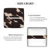 Brown Cowhide Printed Tissue Box Cover | Square Leather Tissue Paper Holder for Home Hotel Car Office Decor view 3