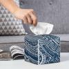 Blue Polynesian Maori Tribal Pattern Printed Tissue Box Cover | Square Leather Tissue Paper Holder for Home Hotel Car Office Decor view 4