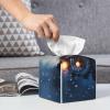 Winter Christmas Snow Night Railway Train Printed Tissue Box Cover | Square Leather Tissue Paper Holder for Home Hotel Car Office Decor view 4