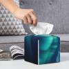 Beautiful Northern Lights Printed Tissue Box Cover | Square Leather Tissue Paper Holder for Home Hotel Car Office Decor view 4