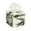 Birds Landed On Bamboo Printed Tissue Box Cover | Square Leather Tissue Paper Holder for Home Hotel Car Office Decor view 1