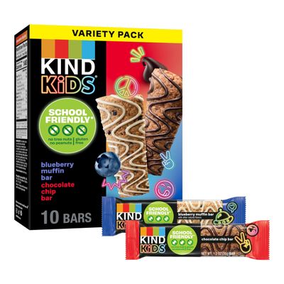 KIND Blueberry Muffin and Chocolate Oat Bars for Kids Assorted Packs Nuts and Peanuts Gluten Free Made from Whole Grain Oats 5g Protein Pack of 10