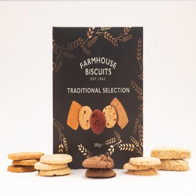 Farmhouse Biscuits Family Luxury Traditional Selection 5 Multi varities 200g, Novelty British Gifts for Men and Women, Teacher Gifts Hamper, Christmas & Happy new year (5 boxes of 200g)