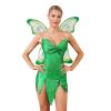 Women's Forest Fairy Costume Pretty Pixie Princess Cosplay Sexy Tube Dress with Wings Halloween Themed Party Dress (D-Green, S) view 1