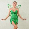 Women's Forest Fairy Costume Pretty Pixie Princess Cosplay Sexy Tube Dress with Wings Halloween Themed Party Dress (D-Green, S) view 2