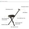 Cane Stool Golf Walking Seats Retractable Lightweight Walking Stick with LED Light for Elderly Outdoor Travel Rest Stool Folding Chair Crutches It's so kind of you Safehappy view 4