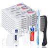 5 Sets of Personal Hygiene Kit, Disposable Toothbrushes with Toothpaste, Floss, Comb, Soap and Cover, Toiletry Kit for Homeless in Block