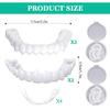 1 Pair Instant Veneer Dentures Upper & Lower Set Fake Tooth Braces, Temporary Dentures False Teeth Veneers - Confident Smile Enhancer for Men and Women Adult view 2