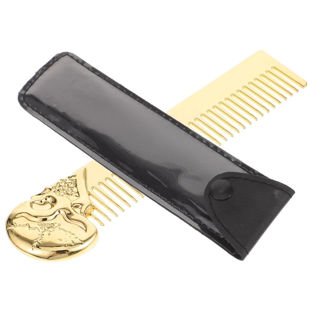 PLAFOPE Skull Design Beard Hair Comb Kit Portable Grooming Tool Pouch Stylish Compact Accessory for Men for Beard Care and Hair Styling