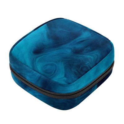 RODAILYCAY Zipper Sanitary Napkin Bag, Soft Menstrual Pad Pouch, Blue Magic Beautiful Storage Bag for Sanitary Napkin Pads, Tampon Holder Pad Purse