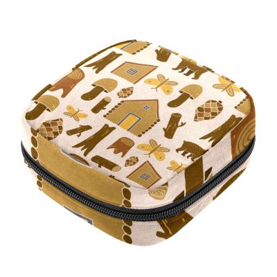 Period Kit Bag for Girls Women Ladies, Jungle Element Sanitary Napkin Disposal Bags, Large Capacity Zipper Menstrual Pad Pouch