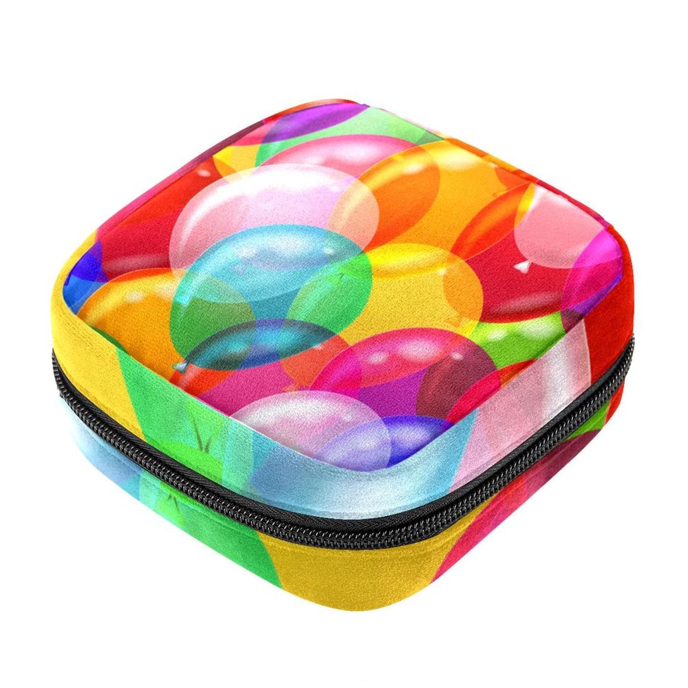 RODAILYCAY Zipper Sanitary Napkin Bag, Soft Menstrual Pad Pouch, Balloon Storage Bag for Sanitary Napkin Pads, Tampon Holder Pad Purse